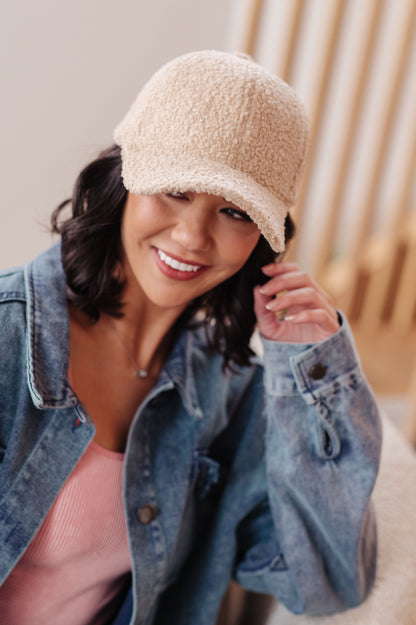 Lyla Sherpa Ball Cap in Khaki **FINAL SALE**