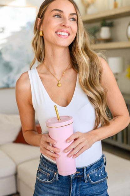 Total Eclipse Tumbler In Baby Pink **FINAL SALE**