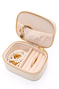 Travel Jewelry Case in Cream Snakeskin **FINAL SALE**