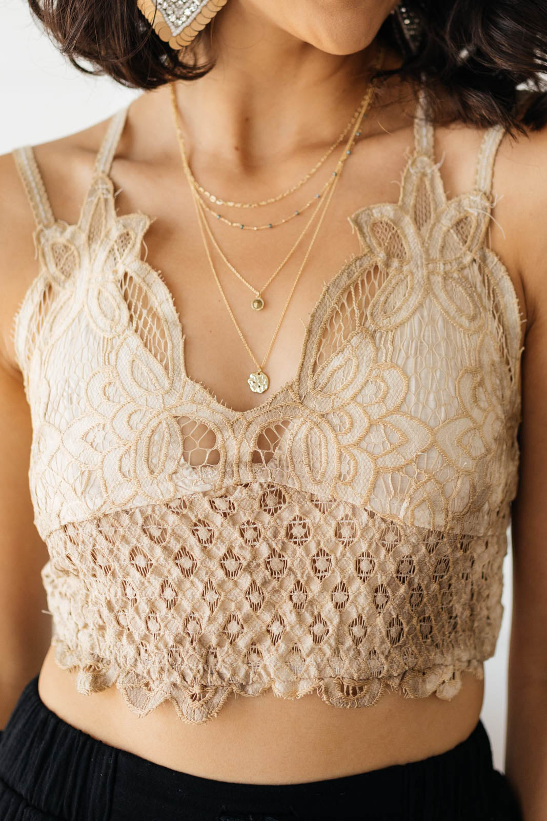 Live In Lace Bralette in Taupe **FINAL SALE**