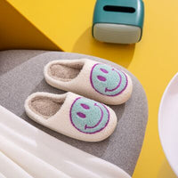 Melody Smiley Face Slippers-Light Blue