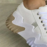 PREORDER- Lace-Up PU Leather Platform Sneakers