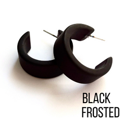 Wide Classic Frosted Hoop Earrings - Clara