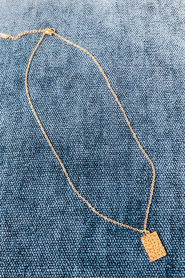 Natural Elements Gold Hammered Pendant Necklace  **FINAL SALE**
