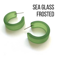 Wide Classic Frosted Hoop Earrings - Clara